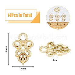 合金製スナップロック留め具14個  服飾材料  ライトゴールド  24x16x2mm  穴：4mm&nbsp;FIND-FH0008-37KCG