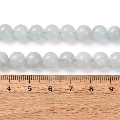 天然石アクアマリンビーズ連売り  グレードAB  ラウンド  8mm  穴：1mm  約46個/連  14.96''（38センチメートル）&nbsp;G-R446-8mm-04-02
