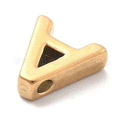 イオンプレーティング（IP）304ステンレススチールチャーム  レターチャーム  18KGP本金メッキ  文字a  9.5x9x3mm  穴：1.6mm&nbsp;STAS-R138-07G-A