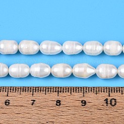 天然養殖淡水パールビーズ連売り  ライス  乳白色  7~10x5~6mm  穴：0.4~0.5mm  約41~43個/連  12.99~13.39''（33~34センチメートル）&nbsp;PEAR-T006-19B