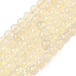 天然レモンクォーツ（加熱）ビーズ連売り  ラウンド  6~6.5mm  穴：0.9~1mm  約63~67個/連  14.80~15.12''（37.6~38.4センチメートル）&nbsp;G-B167-A11-6mm