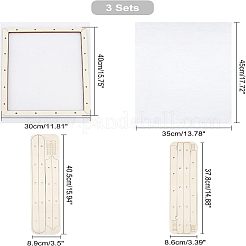 バスウッド組み立て製紙フレーム  ガーゼで  長方形  湯通しアーモンド  完成品：400x300mm&nbsp;DIY-WH0308