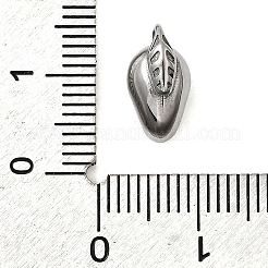 304ステンレスペンダント  フルーツのチャーム  ステンレス鋼色  マンゴー  12x7x6mm  穴：1.2mm&nbsp;STAS-B103-01F-P