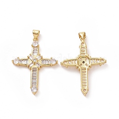 Brass Cubic Zirconia Pendants&nbsp;ZIRC-I062-04G