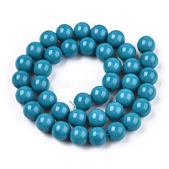Opaque Solid Color Glass Beads Strands&nbsp;X-GLAA-T032-P8mm-13