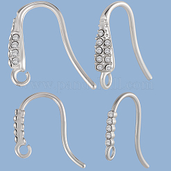 20Pcs 2 Styles 304 Stainless Steel Rhinestone Earring Hooks&nbsp;STAS-BBC0007-16A