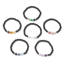 Natural & Synthetic Mixed Gemstone Beads Stretch Bracelets for Women&nbsp;BJEW-JB13202
