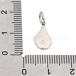 304ステンレススチールエナメルペンダント  ラインストーン付き  三角形のチャーム  ステンレス鋼色  12.5x8x2mm  穴：6mm&nbsp;SA-CBA5CD0-35P