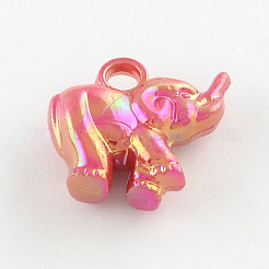 AB-色はアクリルパーツメッキ  象  ミックスカラー  17x20x7.5mm  穴：3mm&nbsp;MACR-R551-03