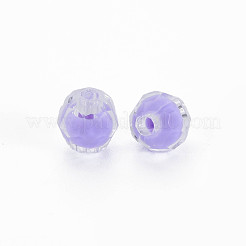 透明なアクリルビーズ  二層ビーズ  多面カット  ラウンド  ライラック  8x7.5mm  穴：2mm  約2000個/500g&nbsp;TACR-S152-17A-SS2114