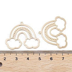 真鍮チャーム  カドミウムフリー＆ニッケルフリー＆鉛フリー  レインボーチャーム  18KGP本金メッキ  25x30x1mm  穴：1.2mm&nbsp;KK-B082-10G