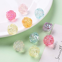透明なアクリルビーズ  ABカラー  花  ミックスカラー  18x16.5mm  穴：2.5mm  約228個/500g&nbsp;TACR-S154-31C
