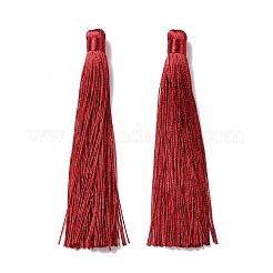 ナイロンタッセルビッグサイズパーツ  暗赤色  120x10mm  穴：5mm&nbsp;HJEW-G010-B02