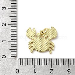 真鍮製エナメルペンダント  ラックめっき  長持ちメッキ  カドミウムフリー＆鉛フリー  18KGP本金メッキ  丸カン付き  カニ  16.5x18x1.5mm  穴：3mm&nbsp;KK-P338-03B-G