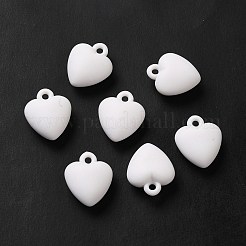オペークアクリルパーツ  ハートチャーム  艶消し  ホワイト  19x16x8.5mm  穴：2mm  約400個/500g&nbsp;OACR-L013-011