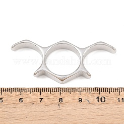 304ステンレススチール指輪  六角形  ステンレス鋼色  55x23.5mm  内径：18mm&nbsp;LS-RJEW-D336-10P