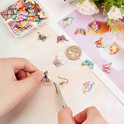 48Pcs 12 Style Alloy Enamel Printed Pendants&nbsp;ENAM-OC0001-10