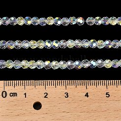 電気メッキガラスビーズセット  多面カット  ラウンド  透明  4mm  穴：0.8mm  約97~99個/連  14.25'~14.45'''（36.2~36.7センチメートル）&nbsp;EGLA-D030-13