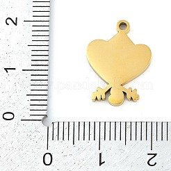 304ステンレスペンダント  エナメル  ゴールドカラー  ハートチャーム  カラフル  17x12.5x1.7mm  穴：1.4mm&nbsp;STAS-F315-01G