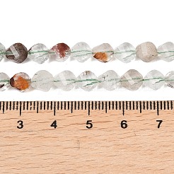 天然グリーンロドライトクォーツビーズ連売り  多面カット  ツイスト  6~6.5x5x5mm  穴：1mm  約58~61個/連  14.17''~14.69''（36~37.3センチメートル）&nbsp;G-P611-C30-01