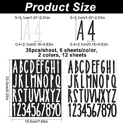 12 Sheets 2 Colors PVC Self-adhesive Label Stickers&nbsp;DIY-HY0001-01
