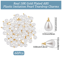60Pcs ABS Plastic Imitation Pearl Charms&nbsp;KK-BBC0023-54
