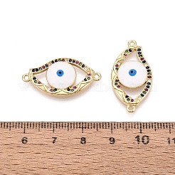Brass Micro Pave Colorful Cubic Zirconia Connector Charms&nbsp;KK-N287-41G