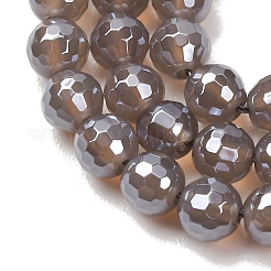 Electroplated Natural Agate Beads Strands&nbsp;G-B191-A07-6mm-05