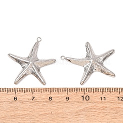 304ステンレスペンダント  ヒトデのチャーム  ステンレス鋼色  35x39.5x3.5mm  穴：1.8mm&nbsp;SA-D002-10P