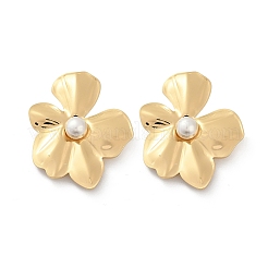 304 Stainless Steel ABS Plastic Pearl Stud Earrings for Women&nbsp;EJEW-U046-12B-G