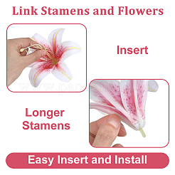 PVC製の人工ユリの花の頭  結婚式の家の装飾用  サクランボ色  140x48mm&nbsp;DIY-WH0591-594