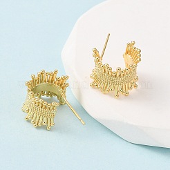 C-Shaped Brass Stud Earrings&nbsp;EJEW-D346-02G