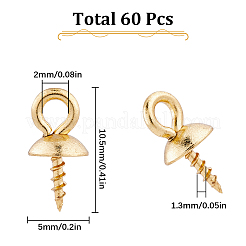 60Pcs 304 Stainless Steel Screw Cup Pearl Peg Bails Pin Pendants&nbsp;STAS-SC0005-89