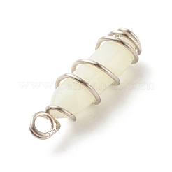 Natural New Jade Double Terminal Pointed Pendants&nbsp;PALLOY-JF01686-02
