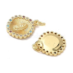 Holy Virgin Theme Brass Cubic Zirconia Pendants&nbsp;KK-L253-32G-04