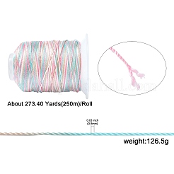 セグメント染色ポリエステル丸糸  ブレスレット作りに  カラフル  0.8mm  約273.40ヤード（250m）/ロール&nbsp;OCOR-CJC0007-02