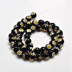 Round Millefiori Glass Beads Strands&nbsp;LK-P002-08