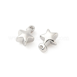 シーグレース真鍮製スターチャーム  カドミウムフリー＆ニッケルフリー＆鉛フリー  プラチナメッキ  7x5x3mm  穴：0.9mm&nbsp;XGR0109P-97P
