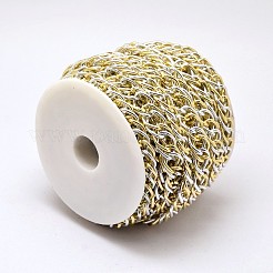 アルミダブルリンクチェーン  溶接されていない  スプールで  鉛フリーとニッケルフリー  銀色のメッキ  18x13x4mm  約32.8フィート（10m）/ロール&nbsp;CHA-M002-01C-FF