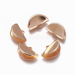 アイアン製カシメリボン止めエンドパーツ  ライトゴールド  12.5x20mm  穴：2x3.5mm&nbsp;IFIN-WH0051-20LG