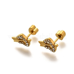 Ion Plating(IP) 304 Stainless Steel Heart Stud Earring&nbsp;EJEW-A118-18G-02