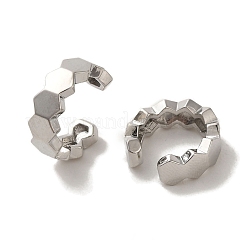 ラック メッキ ブラス クリップオン イヤリング  長持ちメッキ  鉛フリー＆カドミウムフリー  プラチナ  14x4.5mm&nbsp;EJEW-R162-27P