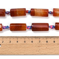 天然石ドラゴンアゲート瑪瑙ビーズ連売り  染め＆加熱  ファセット列  チョコレート  18.5~23x9.5~10.5x10.5~11mm  穴：3mm  約14個/連  16.14~16.34''（41~41.5センチメートル）&nbsp;GG-CBAD37B-01