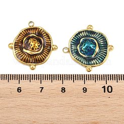 304ステンレスペンダント  エナメル  花のチャーム  ゴールドカラー  ミックスカラー  24.5x23.5x3.5mm  穴：1.8mm&nbsp;STAS-K328-04G