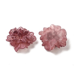 オペーク樹脂カボション  花  インディアンレッド  23x24.5x11mm&nbsp;LS-RESI-E049-03D
