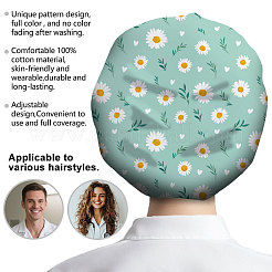 Cotton Adjustable Printed Bouffant Hats Working Caps for Women Men&nbsp;AJEW-WH0677-011