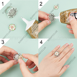 16Pcs 4 Style Vintage Adjustable Iron Finger Ring Components&nbsp;FIND-SC0002-46