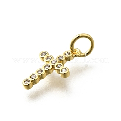 Brass Micro Pave Cubic Zirconia Charms&nbsp;KK-P295-54G