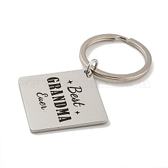 Mother's Day Gift 201 Stainless Steel Word Best Grandma Keychains&nbsp;LS-KEYC-E040-01P-01