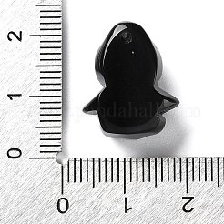 天然石オブシディアンペンダント  エンジェルチャーム  18.5x15.5x8.7mm  穴：1~1.2mm&nbsp;G-G098-04